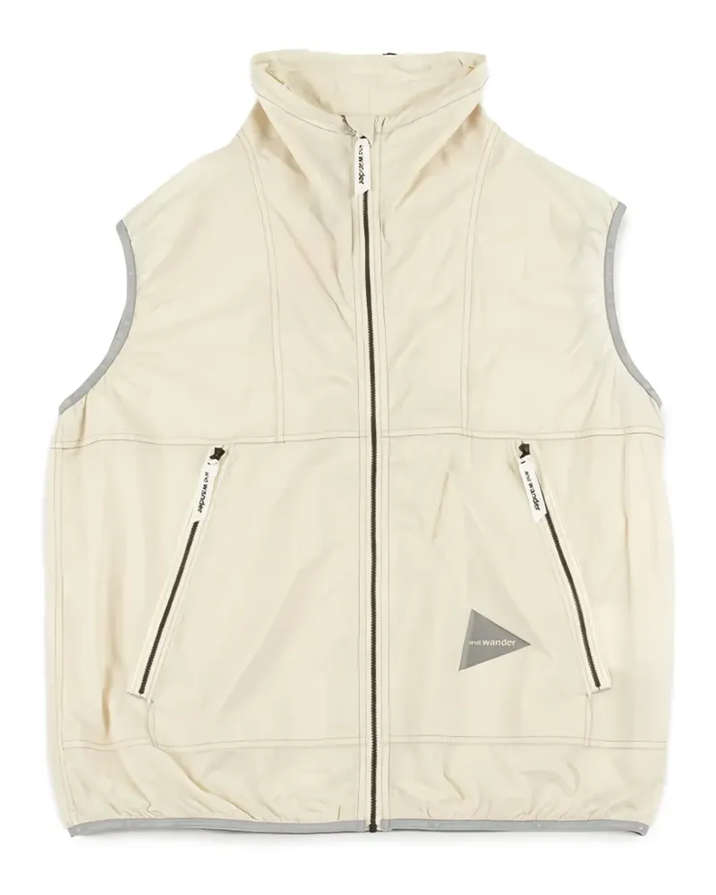 and wander Pertex logo-print wind vest - Weiß Weiß