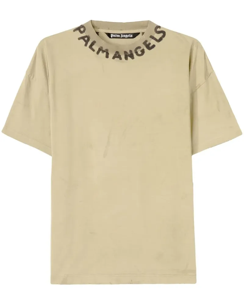 Palm Angels T-Shirt mit Seasonal-Logo - Braun Braun