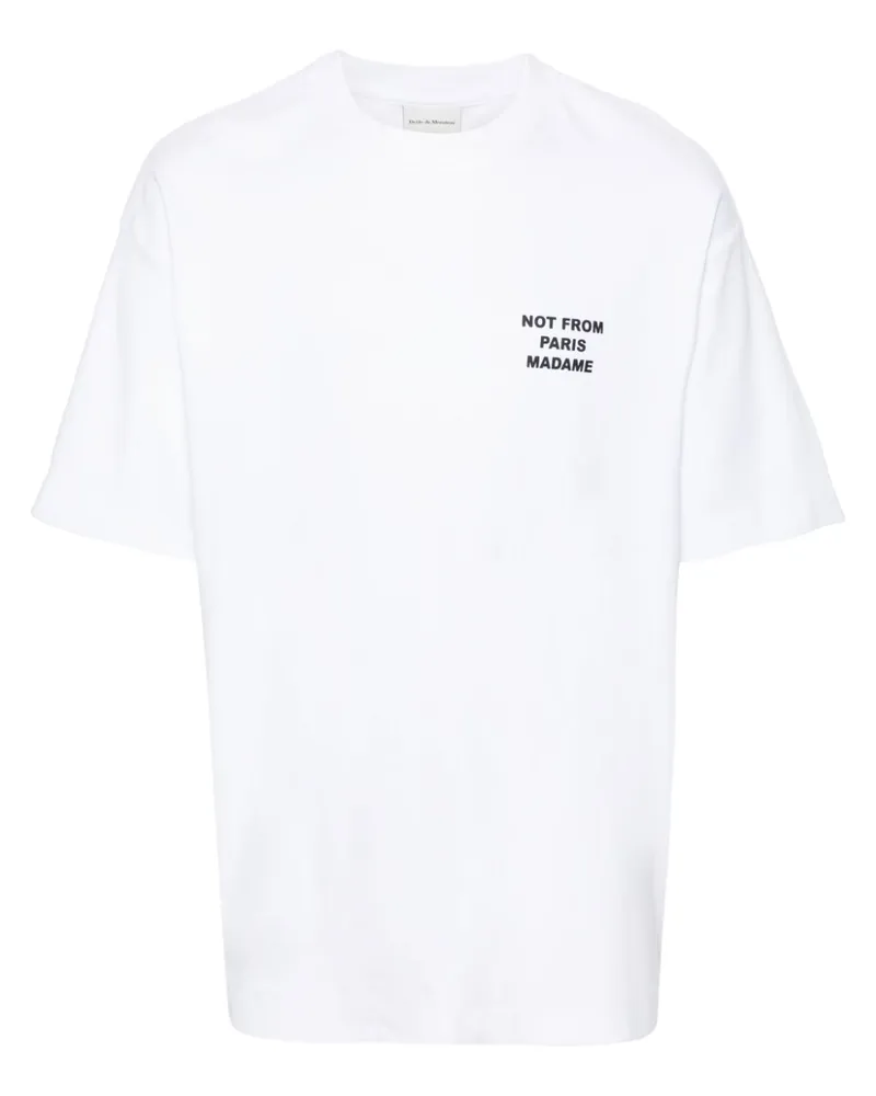 Drôle de Monsieur T-Shirt mit Slogan-Print - Weiß Weiß