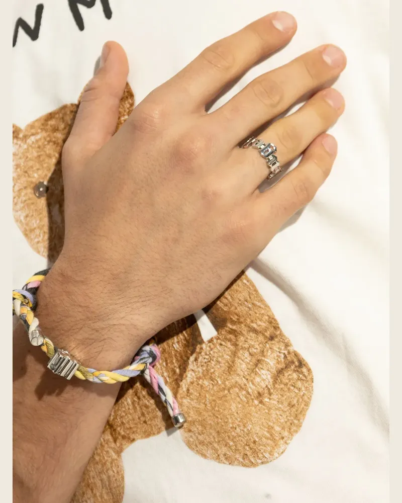 Palm Angels lettered ring - Silber Silber