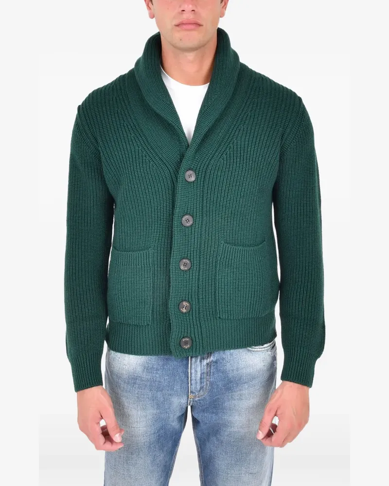 Drumohr  Geknöpfter Cardigan mit Schalkragen - Grün Grün