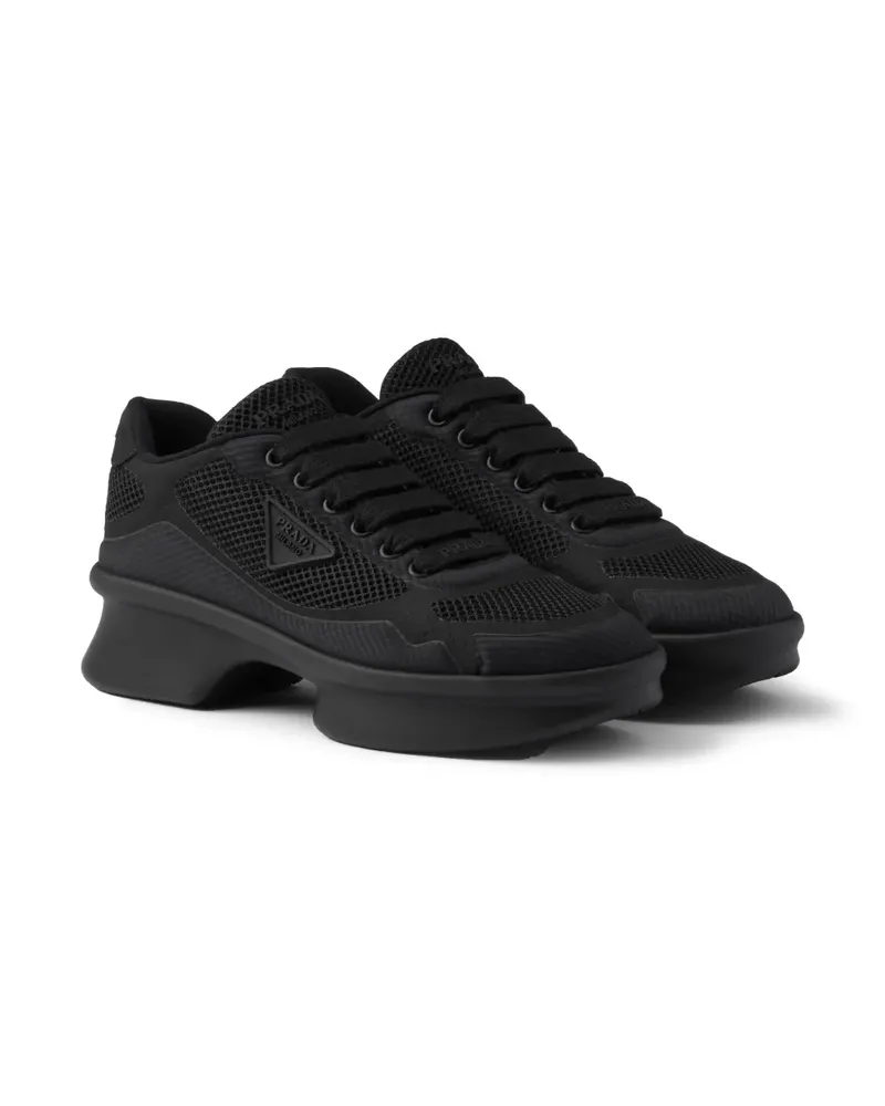 Prada Sneakers mit Logo-Patch - Schwarz Schwarz