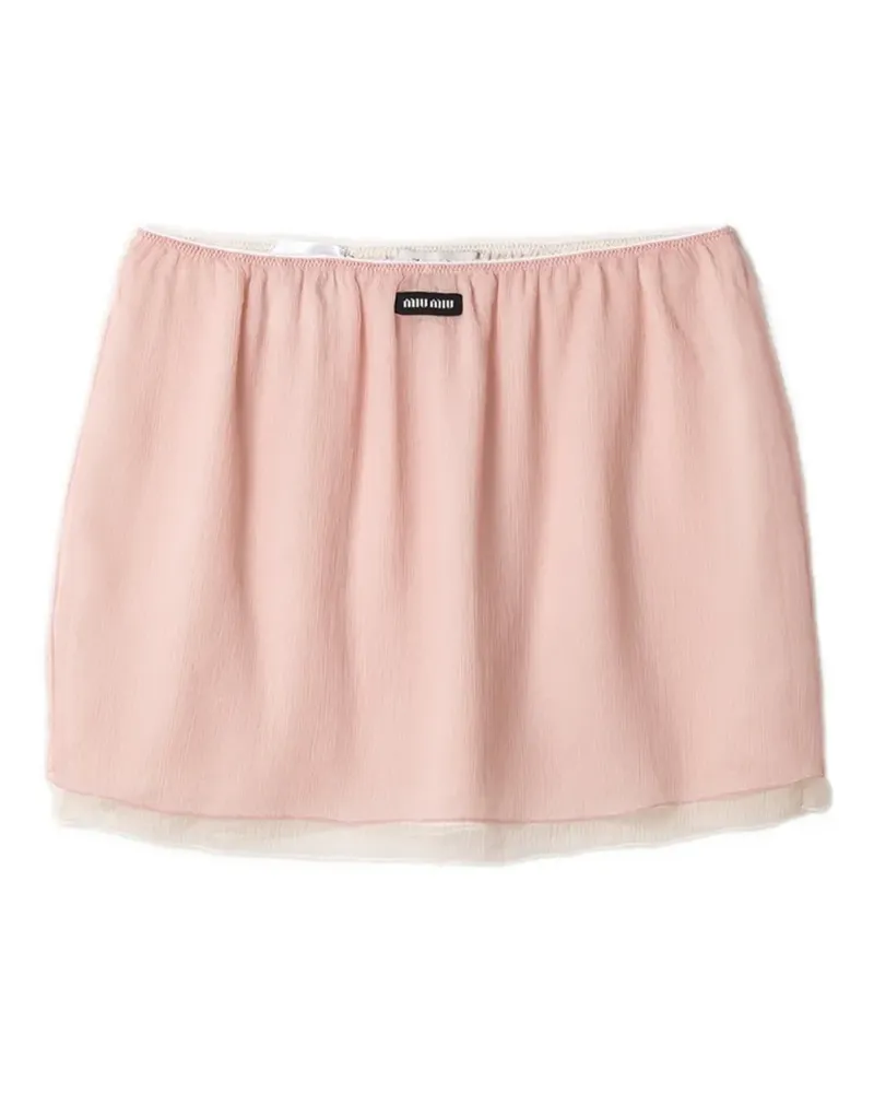 Miu Miu Chiffon-Minirock - Rosa Rosa