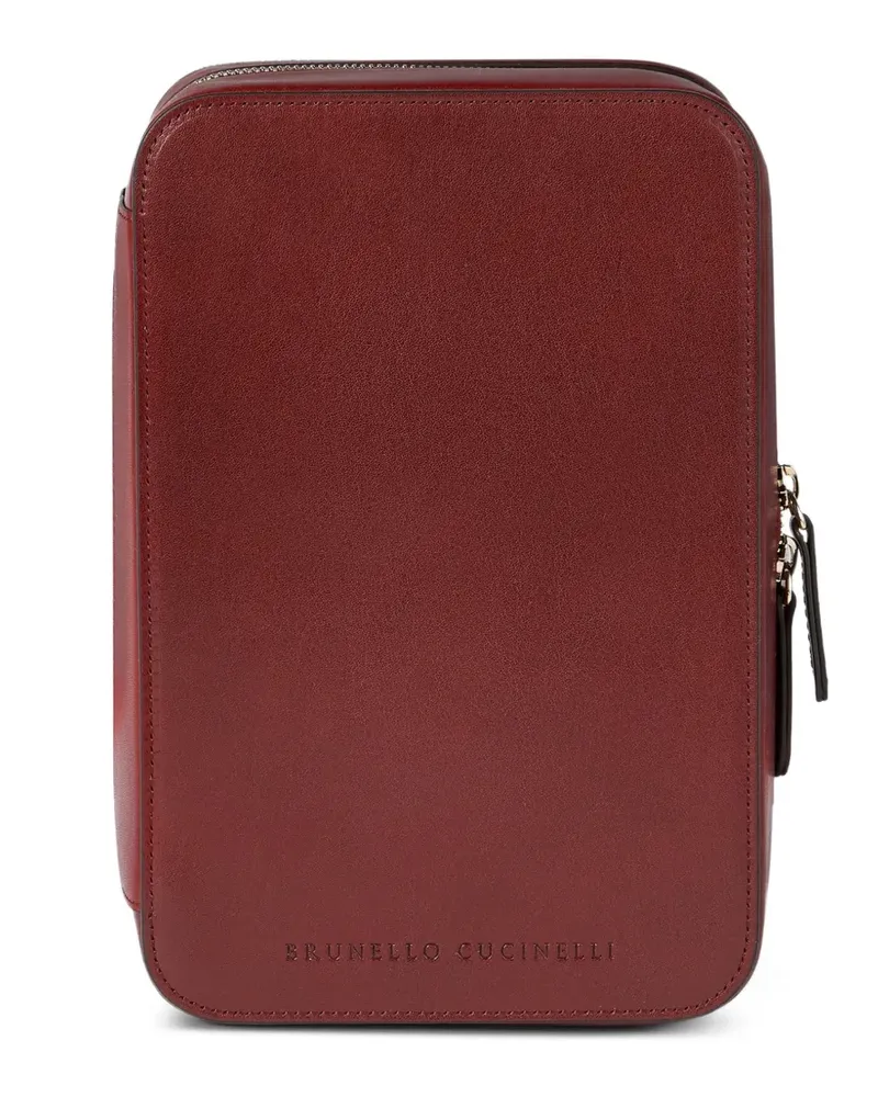 Brunello Cucinelli Burnished Brille aus Kalbsleder - Rot Rot