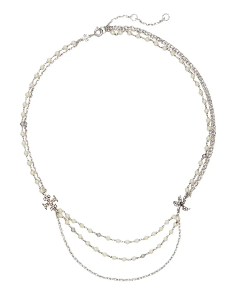 Tory Burch Moondance multi strand pearl necklace - Silber Silber