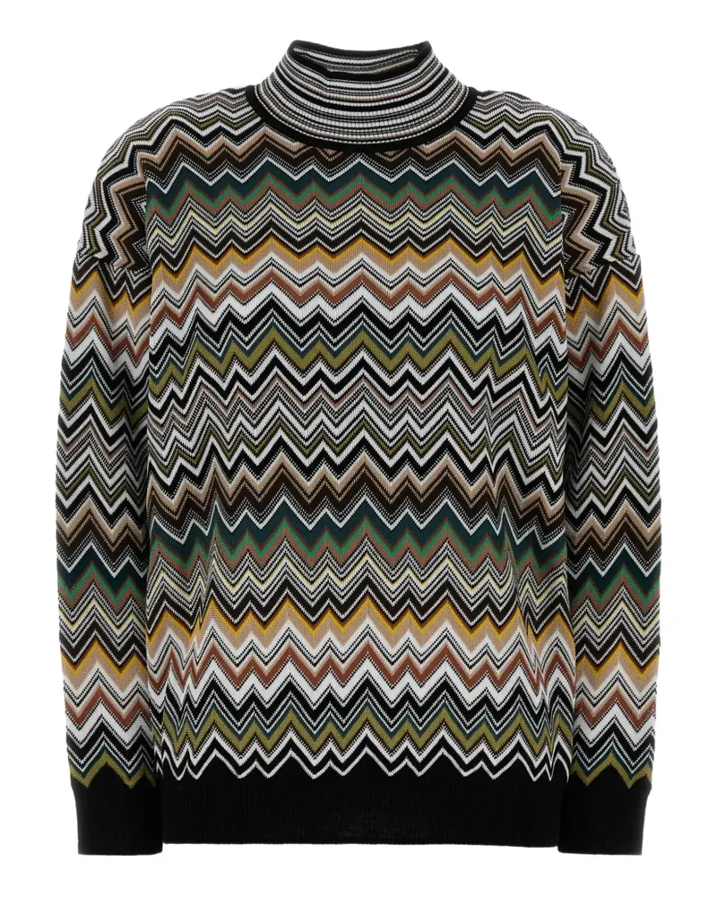 Missoni zigzag-pattern high-neck sweater - Braun Braun
