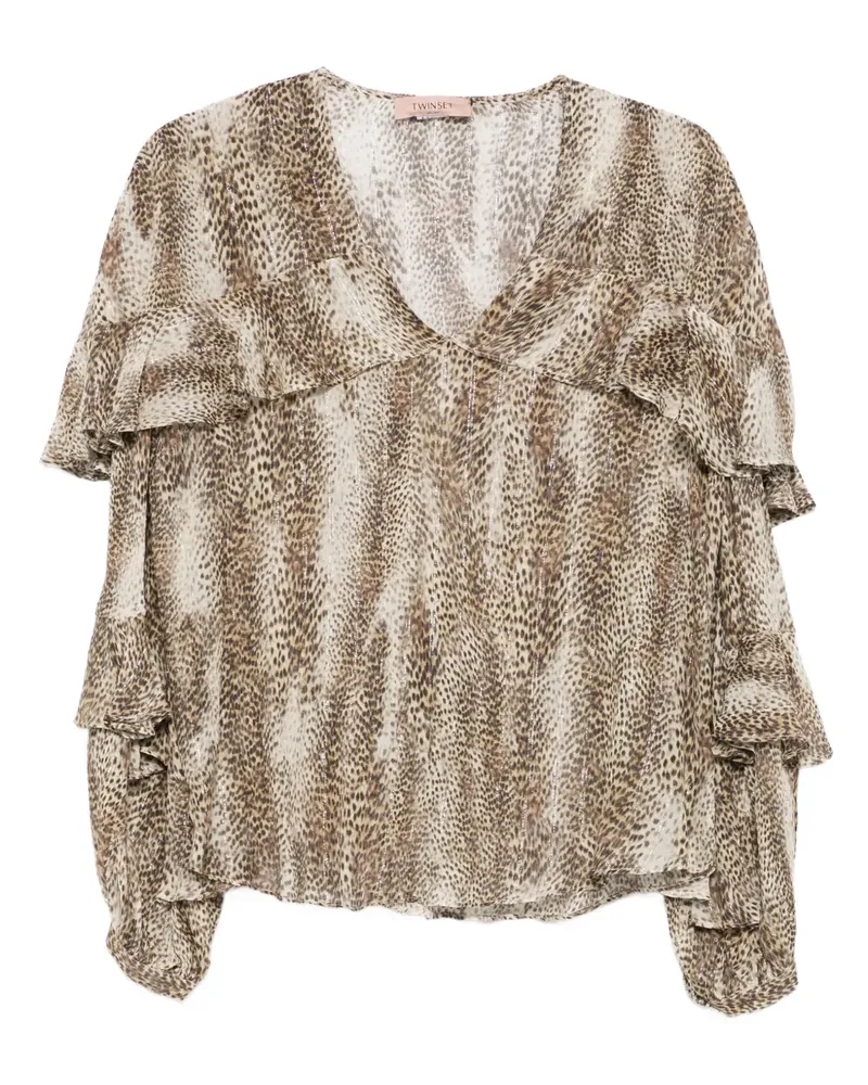 Twin-Set Top mit Rüschen - Nude Nude