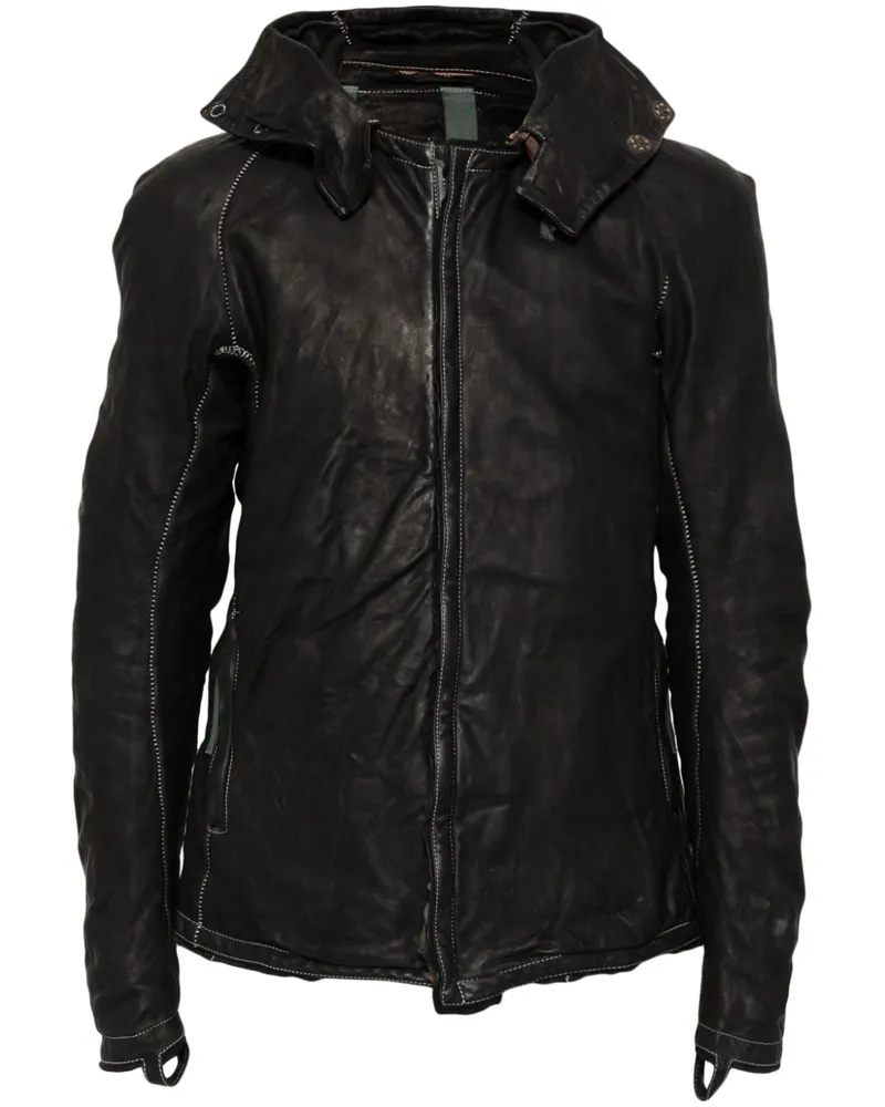 Boris Bidjan Saberi Klassische Lederjacke - Schwarz Schwarz
