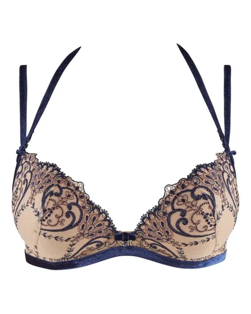 Aubade Coeurs Enlacés Push-up-BH mit Stickerei - Blau Blau