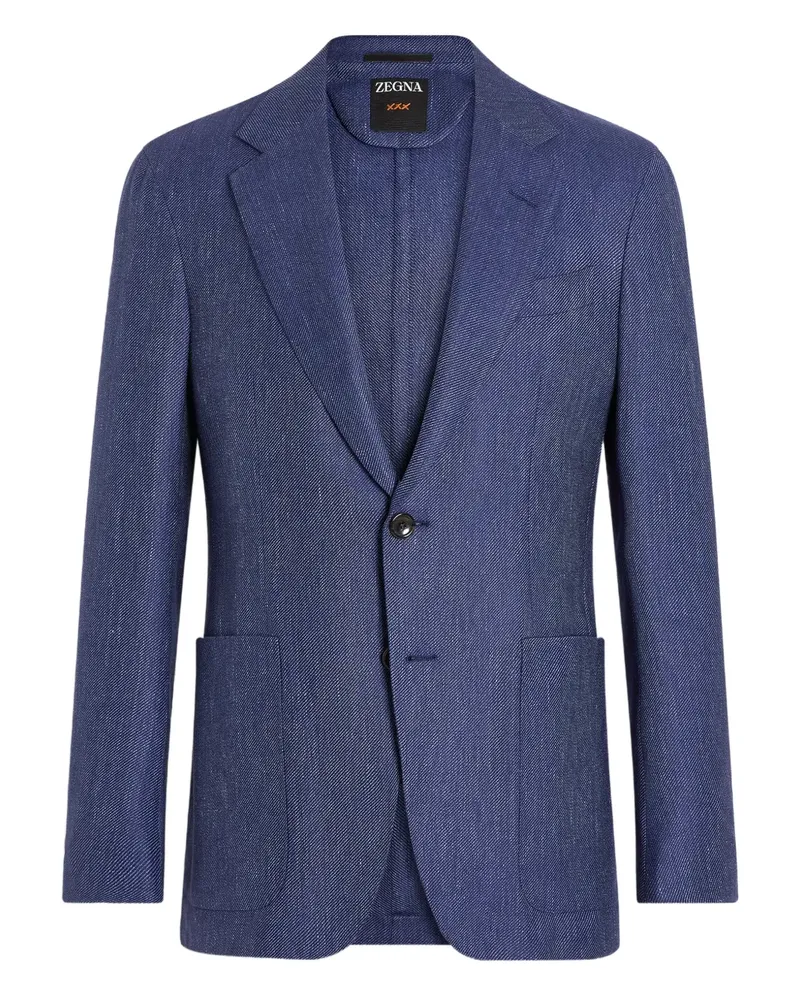 Ermenegildo Zegna Sakko mit aufgesetzter Tasche - Blau Blau