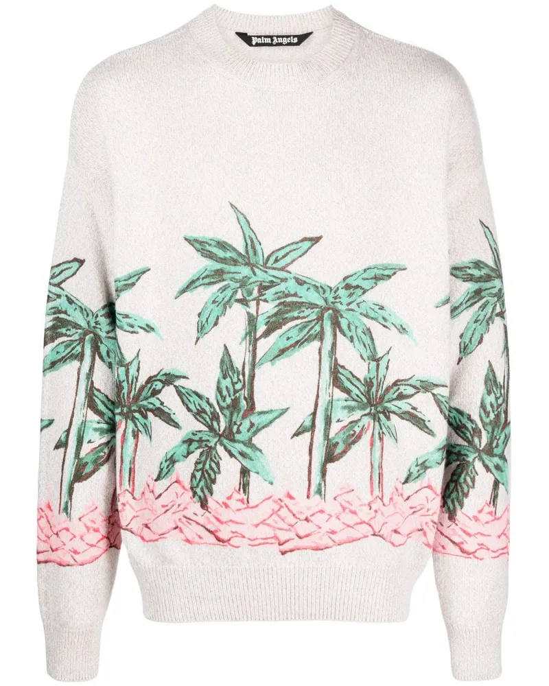Palm Angels Sweatshirt mit Palms Row-Print - Nude Nude