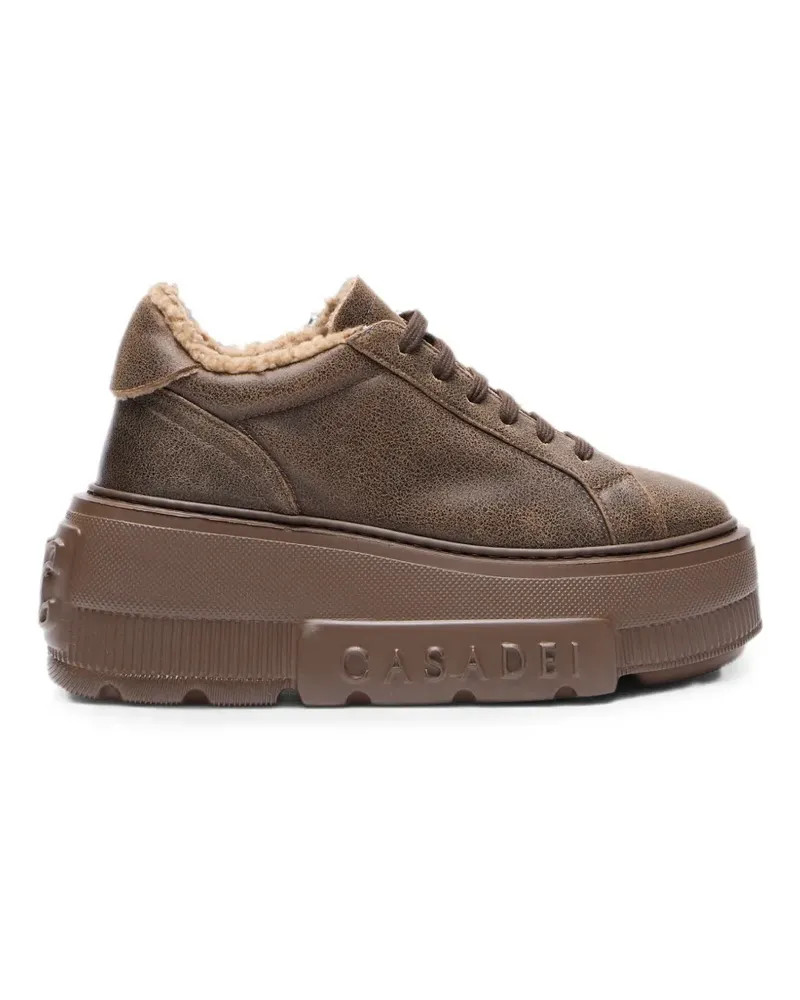 Casadei Nexus crack-effect sneakers - Braun Braun