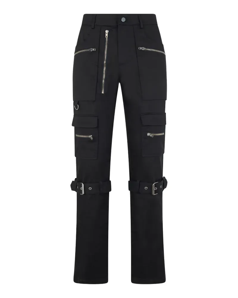 Moschino buckle-detail zip-embellished trousers - Schwarz Schwarz