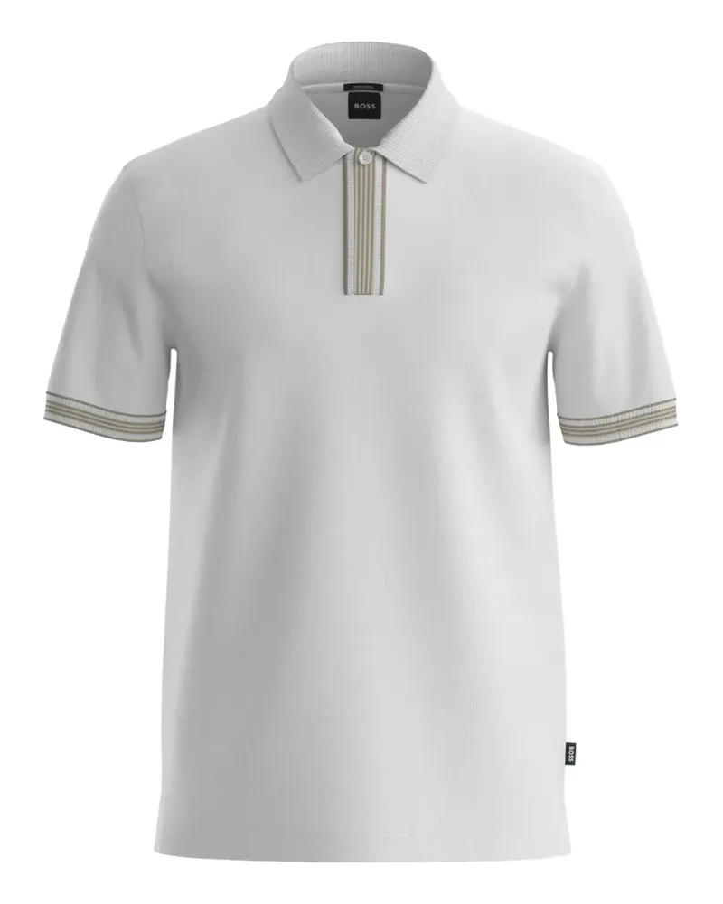 HUGO BOSS Poloshirt mit Reißverschluss - Weiß Weiß