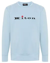 Kiton Sweatshirt mit gummiertem Logo Blau