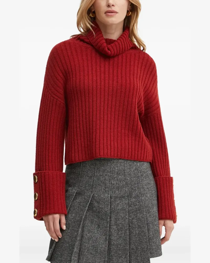 Luisa Spagnoli Gerippter Pullover mit Knöpfen - Rot Rot