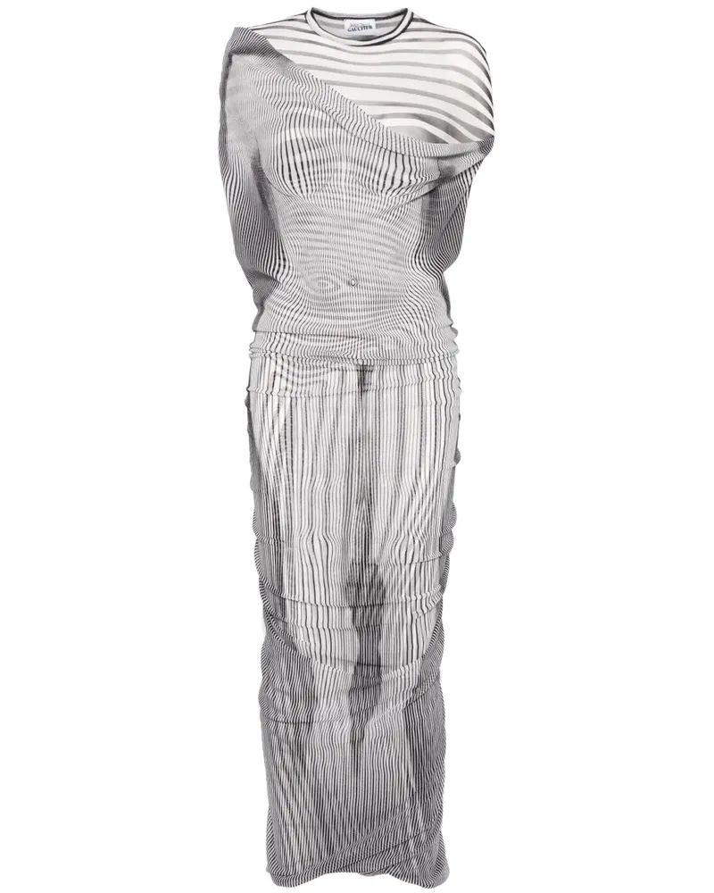 Jean Paul Gaultier Gestreiftes Maxikleid - Schwarz Schwarz