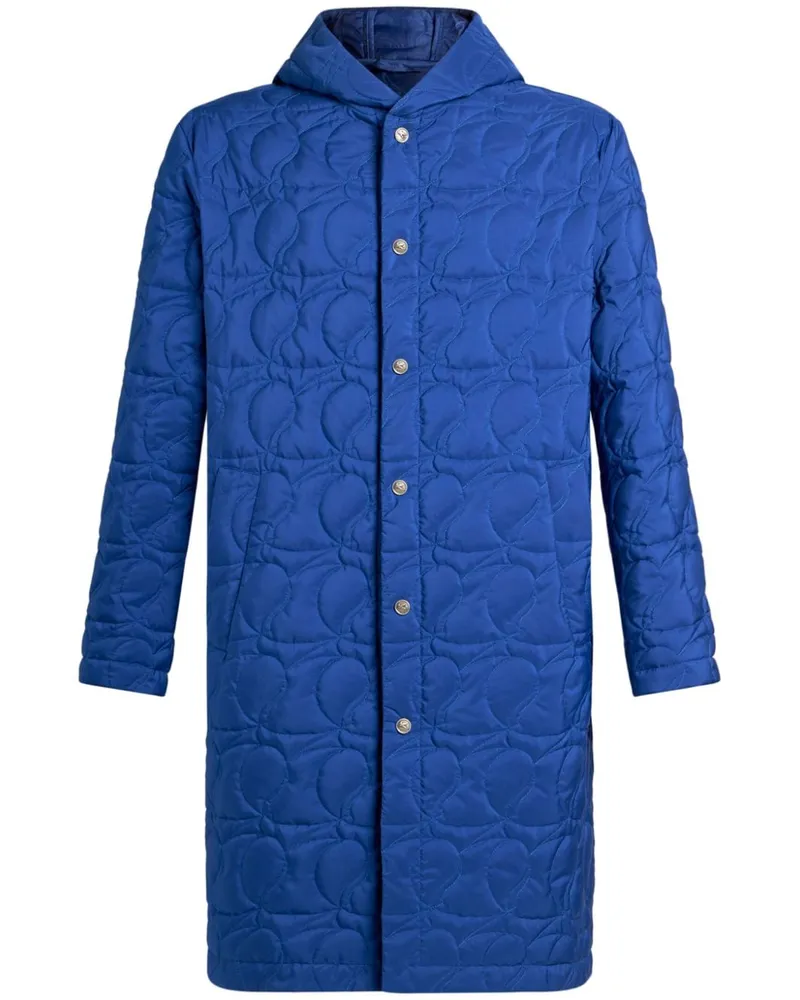 Etro Gesteppter Kapuzenmantel - Blau Blau