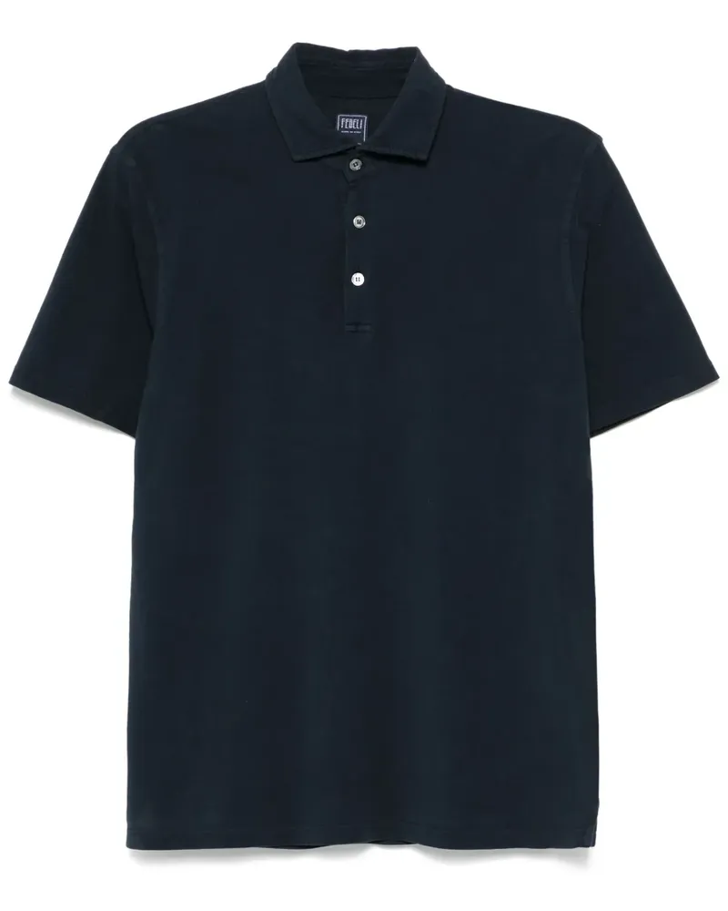 Fedeli Poloshirt aus Piqué - Blau Blau