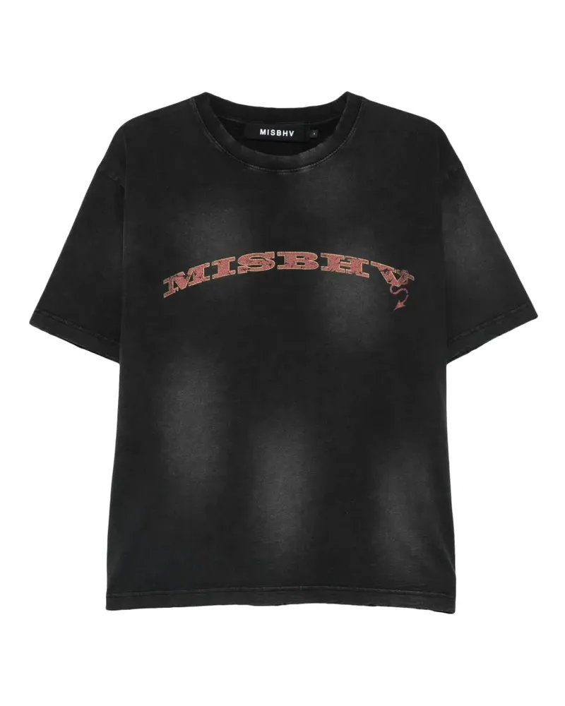 MISBHV faded logo-print T-shirt - Schwarz Schwarz