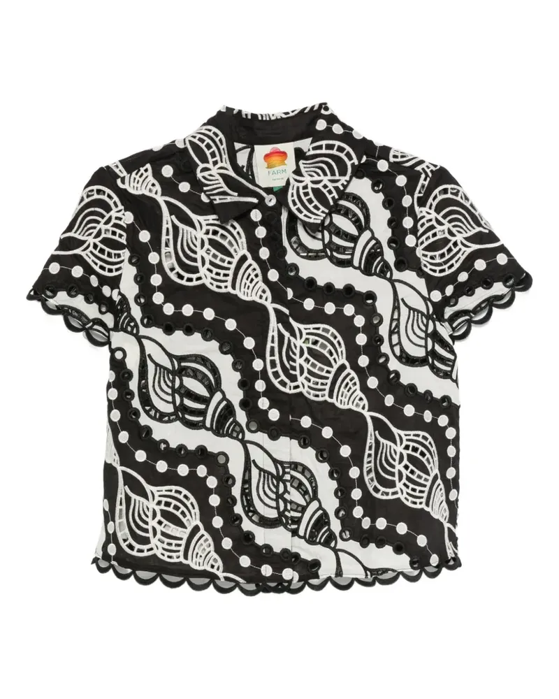 FARM Rio Hemd mit Muschelstickerei - Schwarz Schwarz