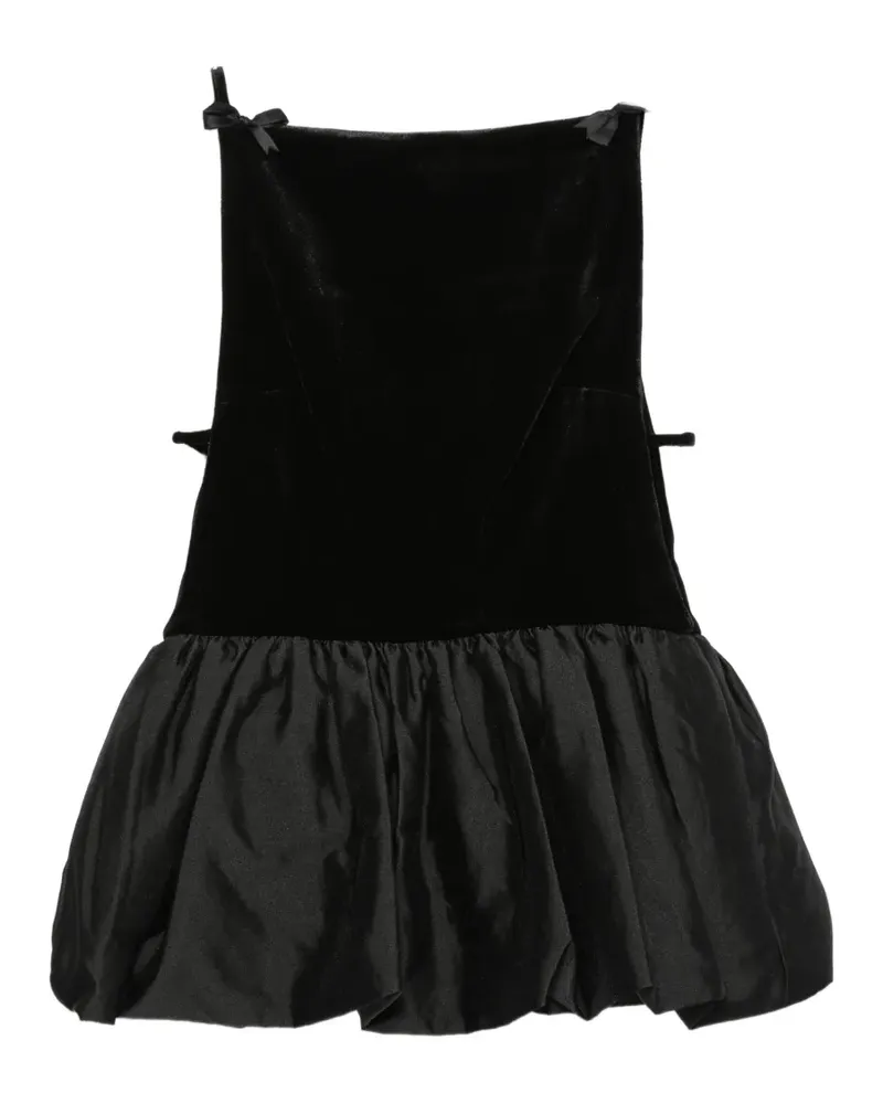 Self-Portrait velvet peplum top - Schwarz Schwarz