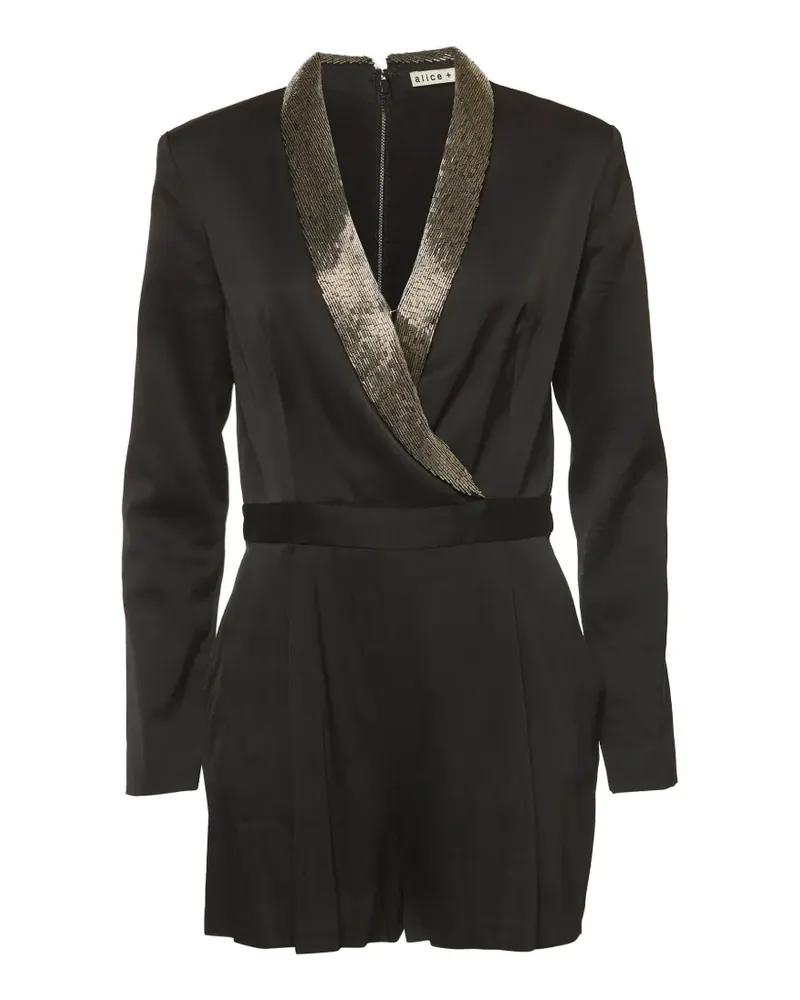 Alice + Olivia Kyrie satin playsuit - Schwarz Schwarz