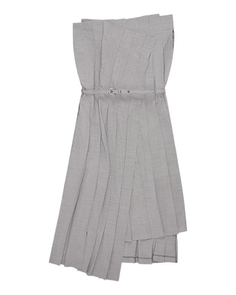 Junya Watanabe belted asymmetric pleated mini dress - Schwarz Schwarz