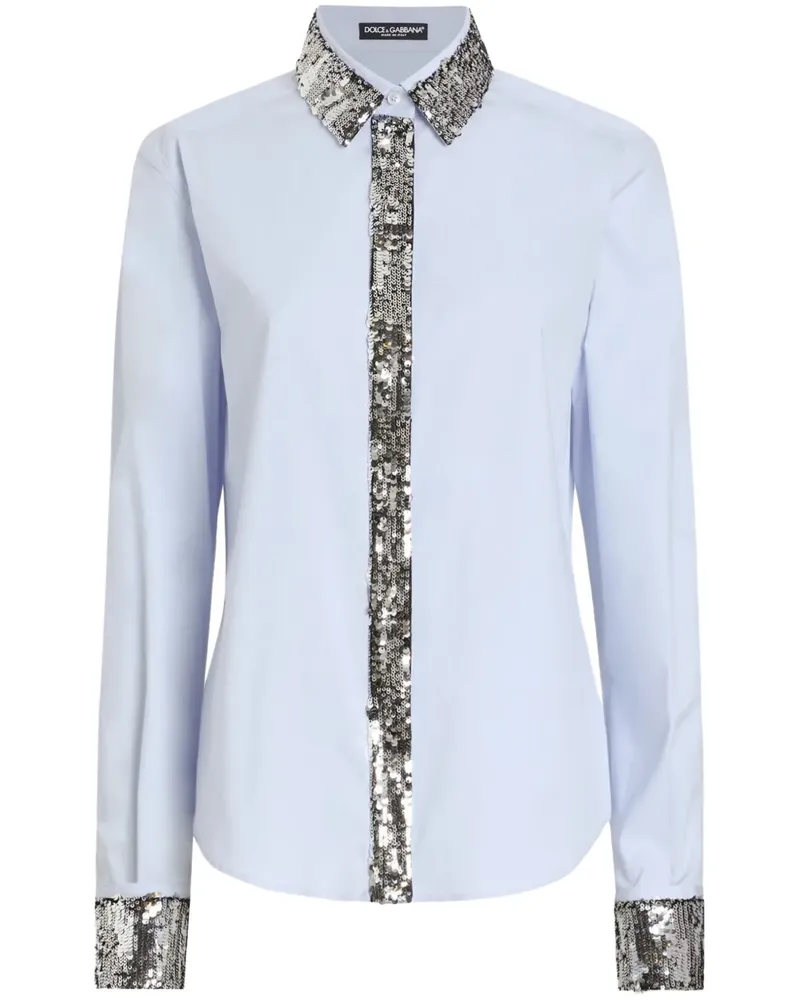 Dolce & Gabbana Hemd mit Pailletten - Blau Blau