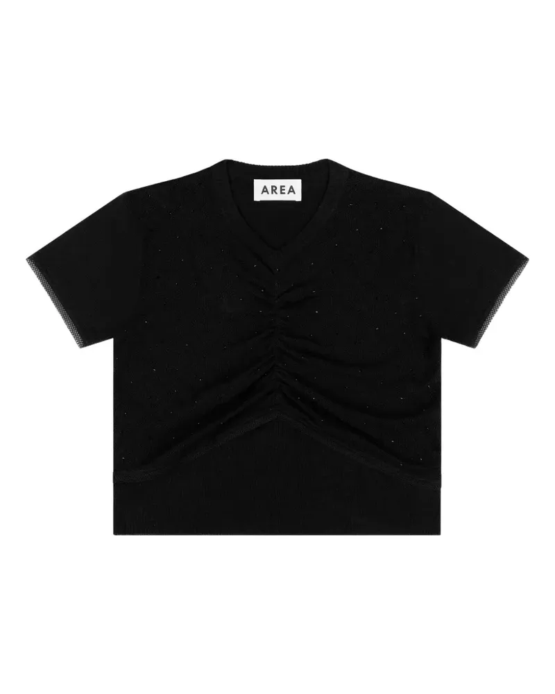 Area crystal-embellished ruched top - Schwarz Schwarz