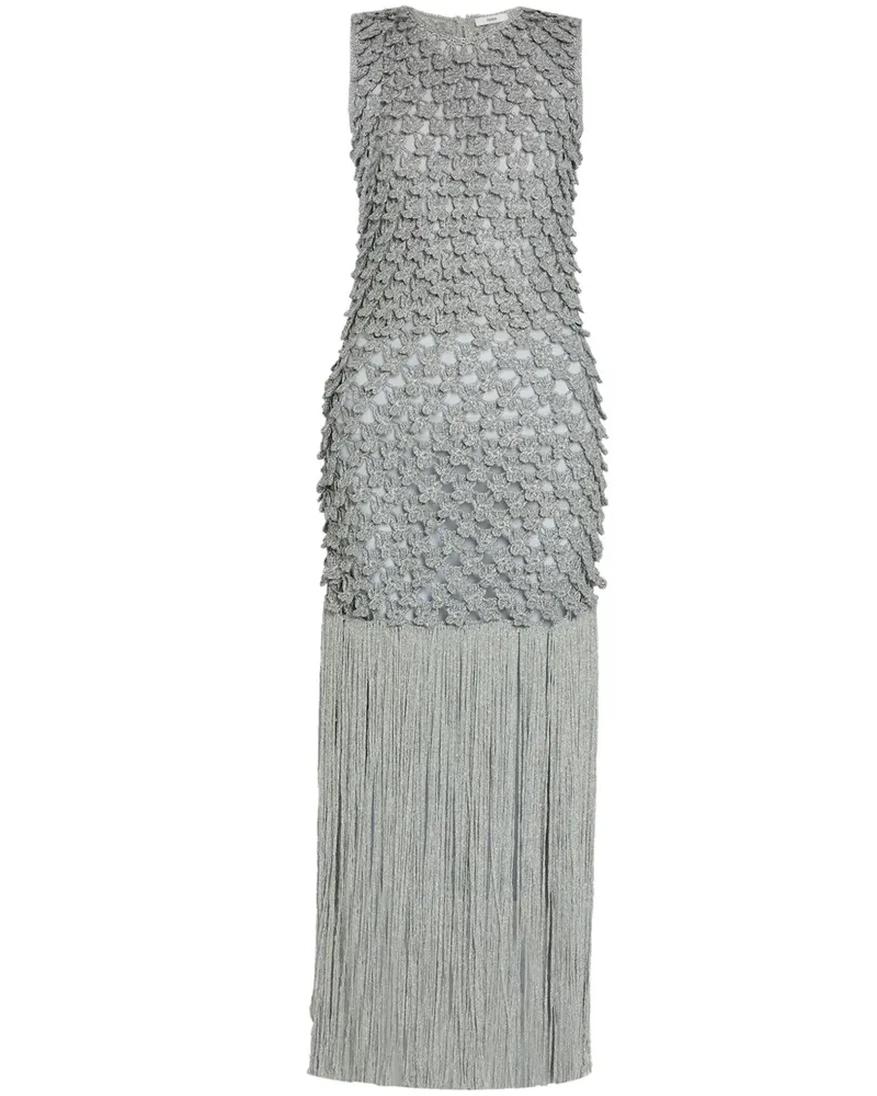 Erdem Strickkleid mit Fransen - Silber Silber