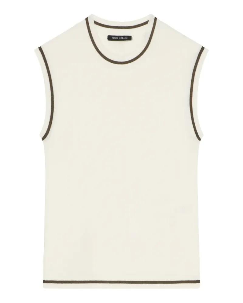 Armani Exchange contrasting-trim sleeveless top - Nude Nude