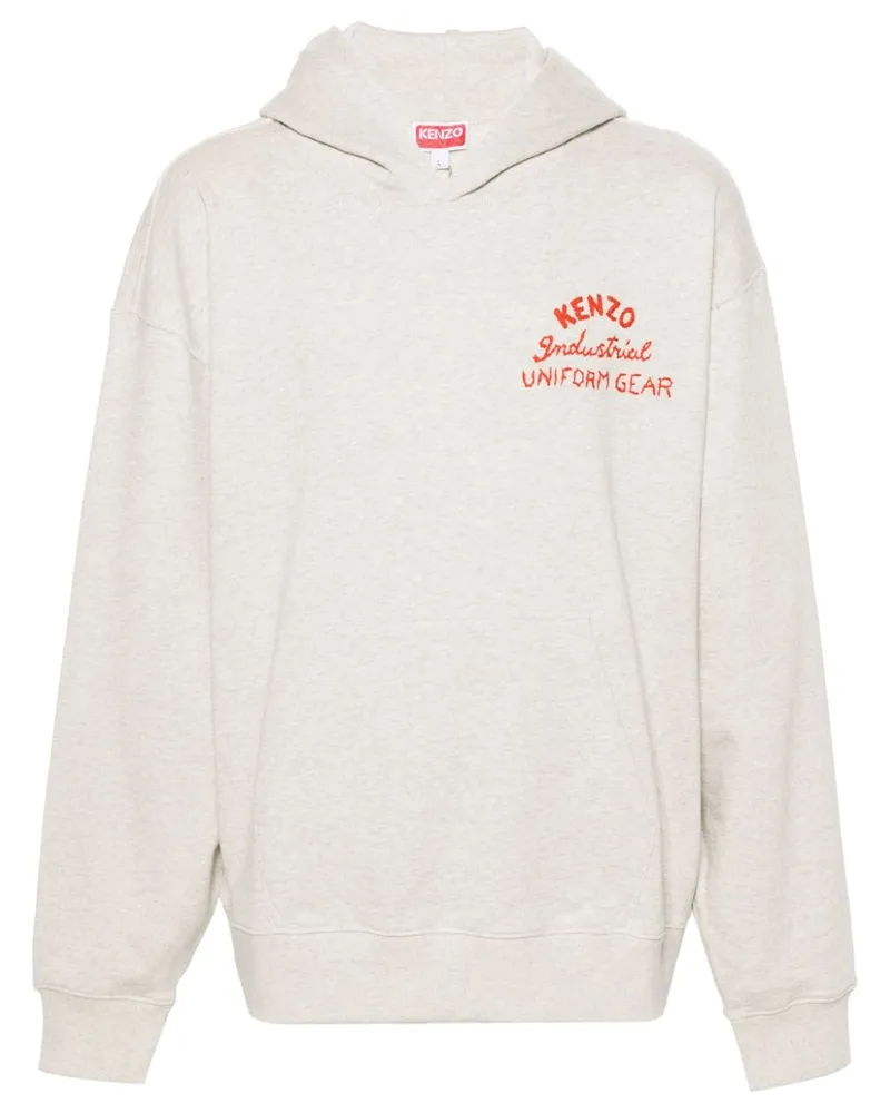 Kenzo Drawn Varsity Hoodie im College-Look Nude