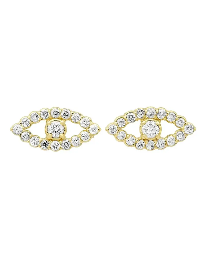 Jennifer Meyer mini Evil Eye diamond stud earrings - Gold Gold