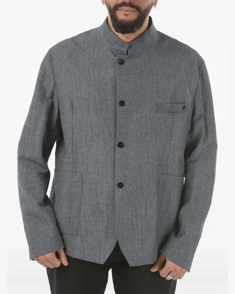 Ixos Negramaro single-breasted Korean-collar jacket - Grau Grau
