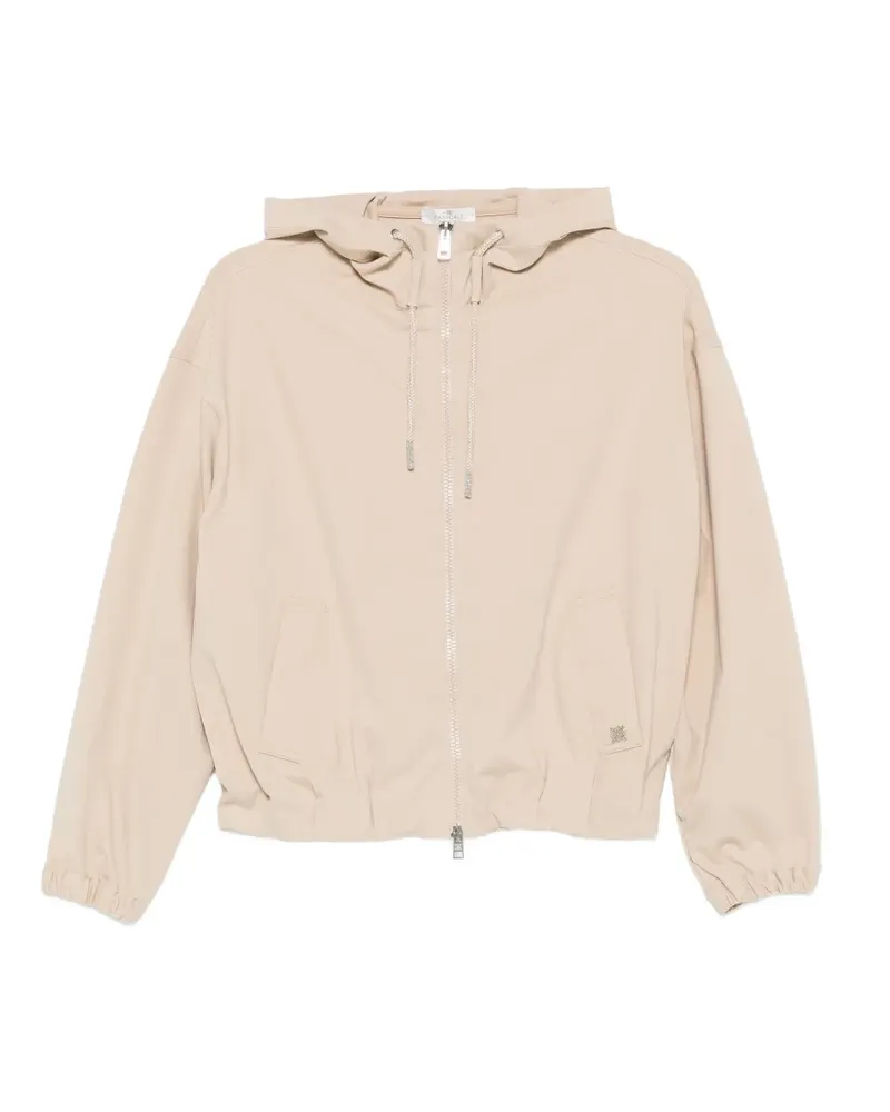 PANICALE Cashmere zip-up drawstring hoodie - Nude Nude