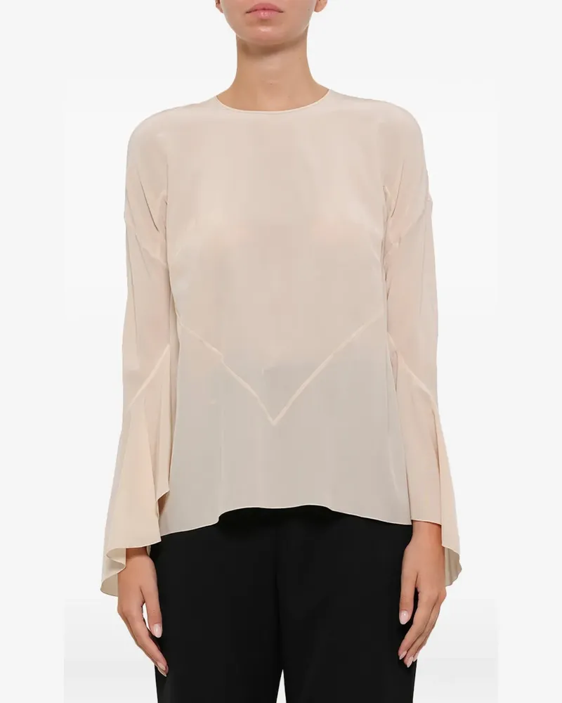 Givenchy Seidenoberteil mit Trompetenärmeln - Nude Nude