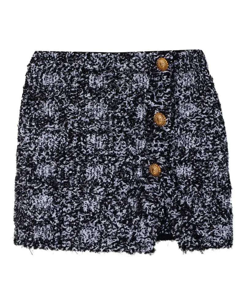 Balmain button frayed mini skirt - Schwarz Schwarz