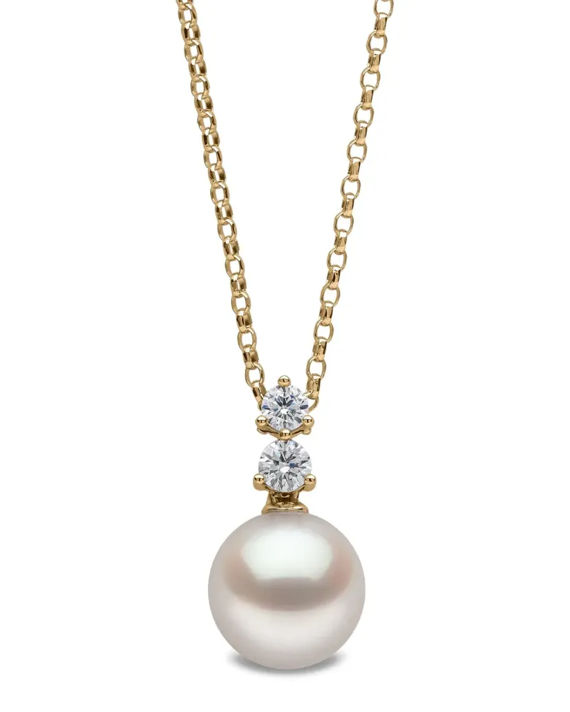 YOKO London 18K yellow gold akoya pearl and diamond pendant Gold