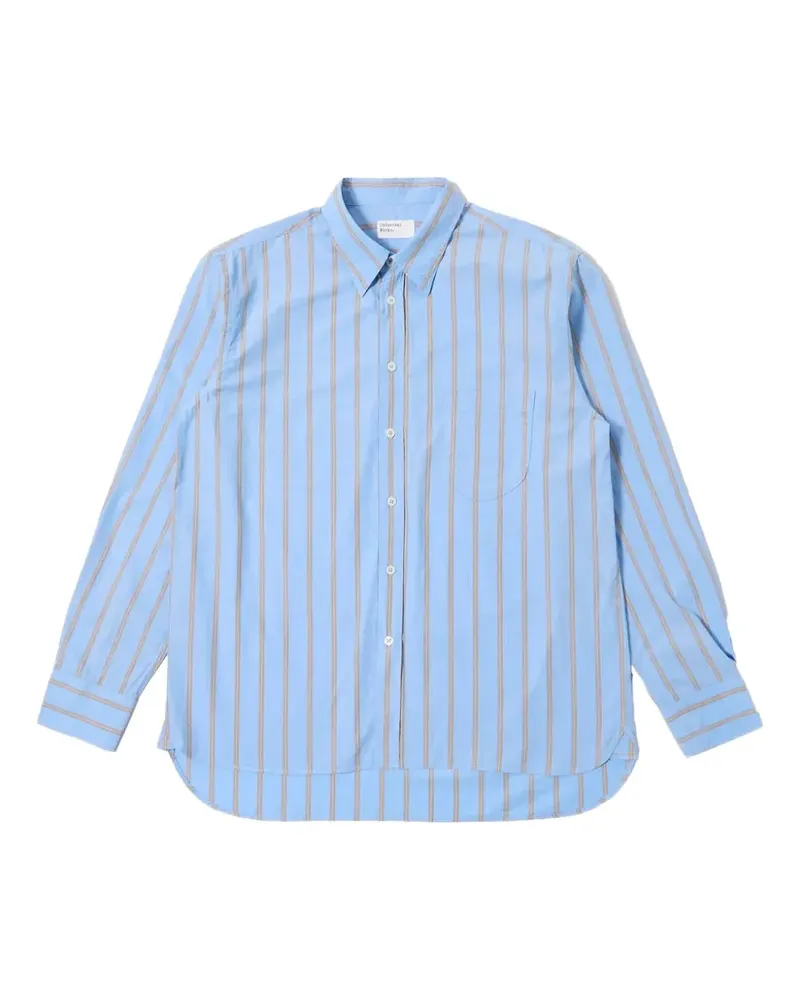 Universal Works Hemd mit gestreifter Tasche - Blau Blau