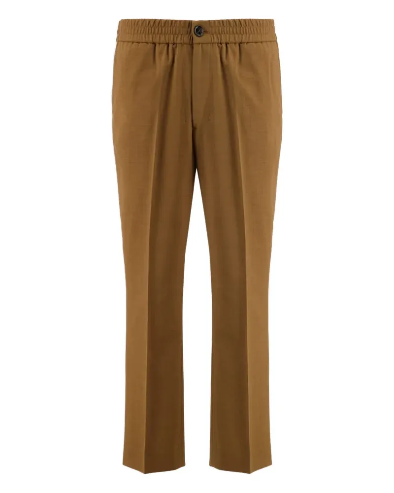 AMI Paris elasticated-waist wool trousers - Braun Braun