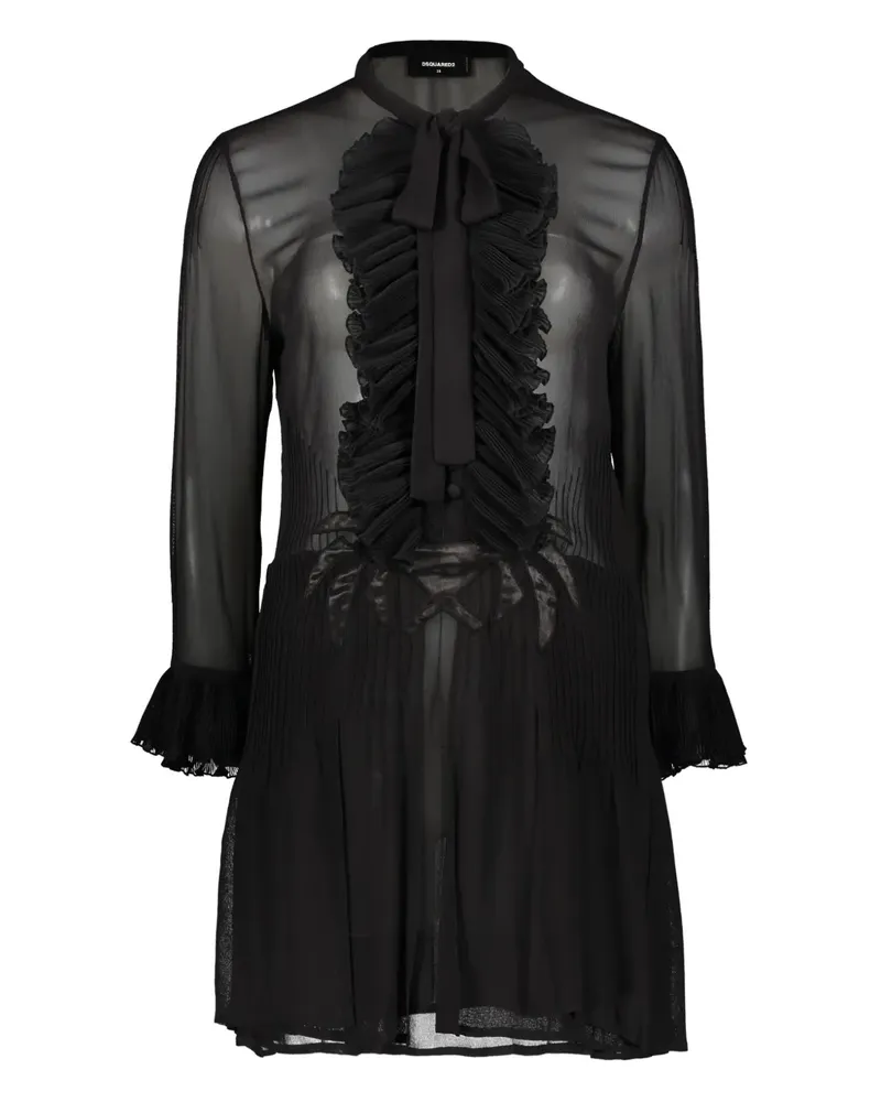 Dsquared2 Minikleid mit Rüschendetail - Schwarz Schwarz