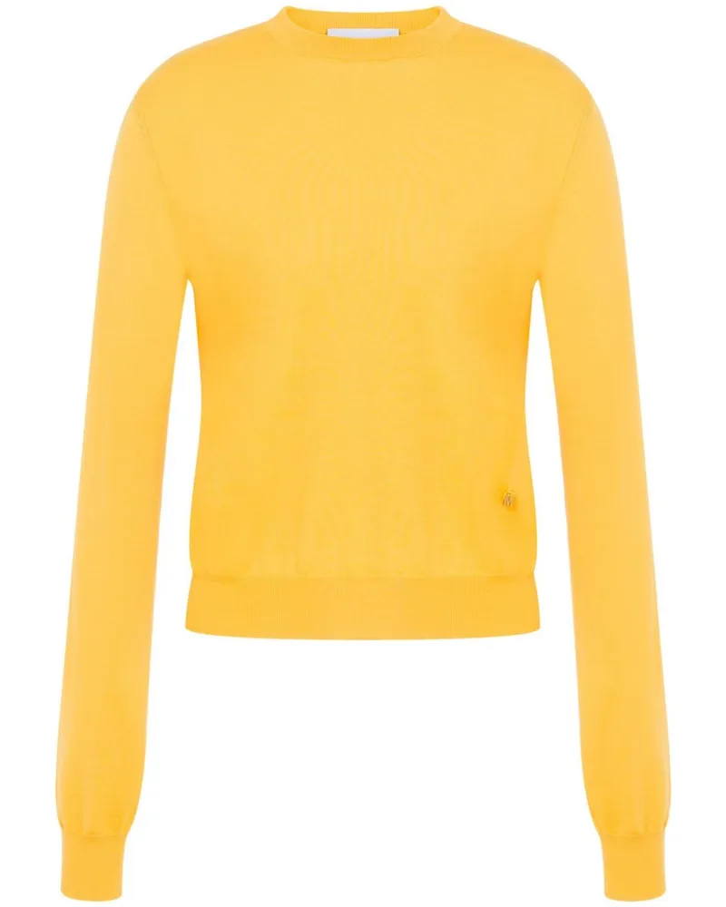 Moschino Pullover mit Logo-Schild - Gelb Gelb