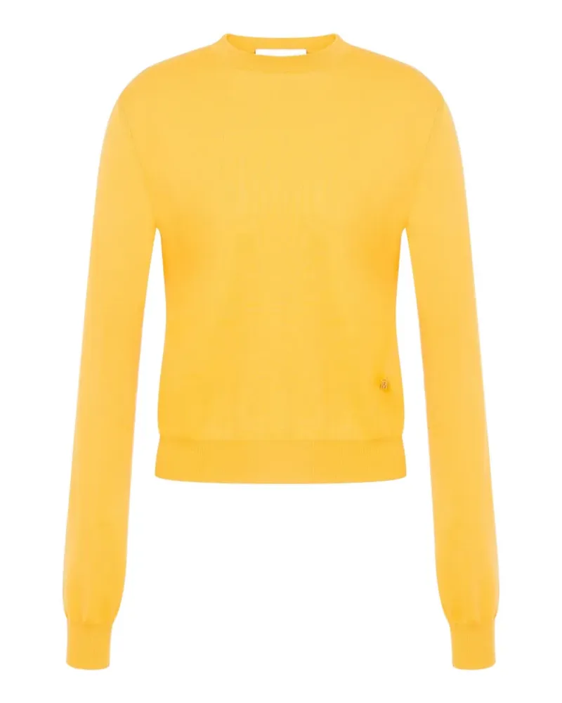 Moschino Pullover mit Logo-Schild - Gelb Gelb