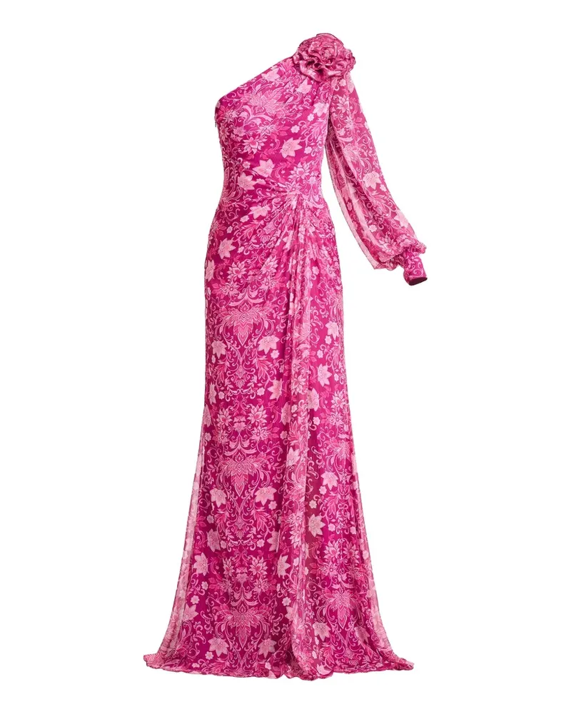 Tadashi Shoji floral-print one-shoulder maxi dress - Rosa Rosa
