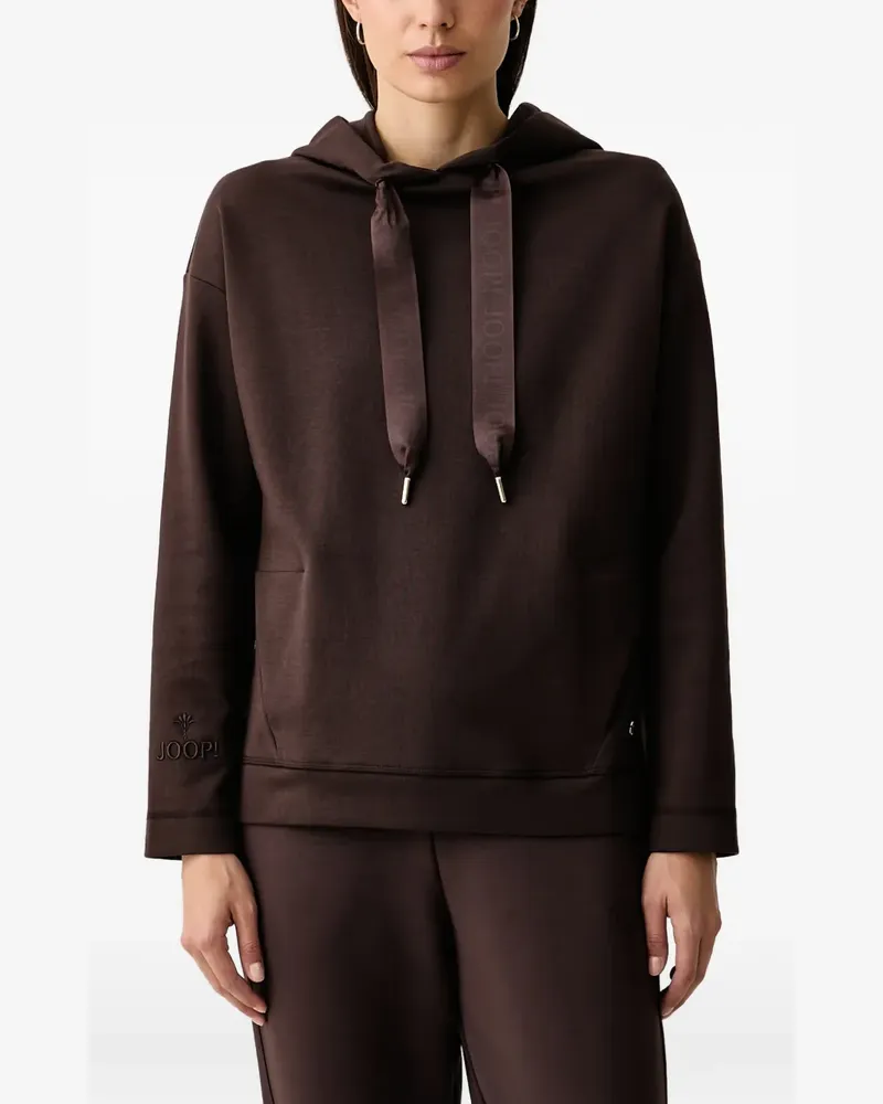 JOOP! logo-embroidered drawstring hoodie - Braun Braun