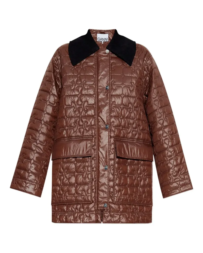 Ganni Gesteppter Mantel - Braun Braun
