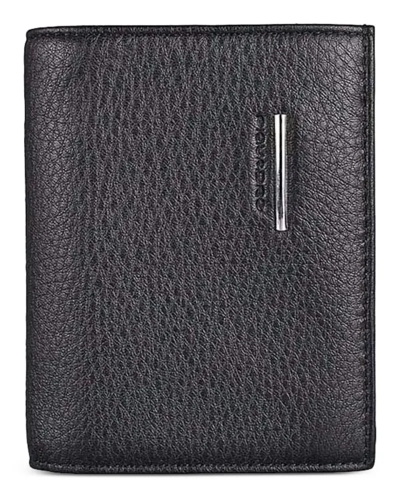 Piquadro Pass-Etui aus gekörntem Leder - Schwarz Schwarz