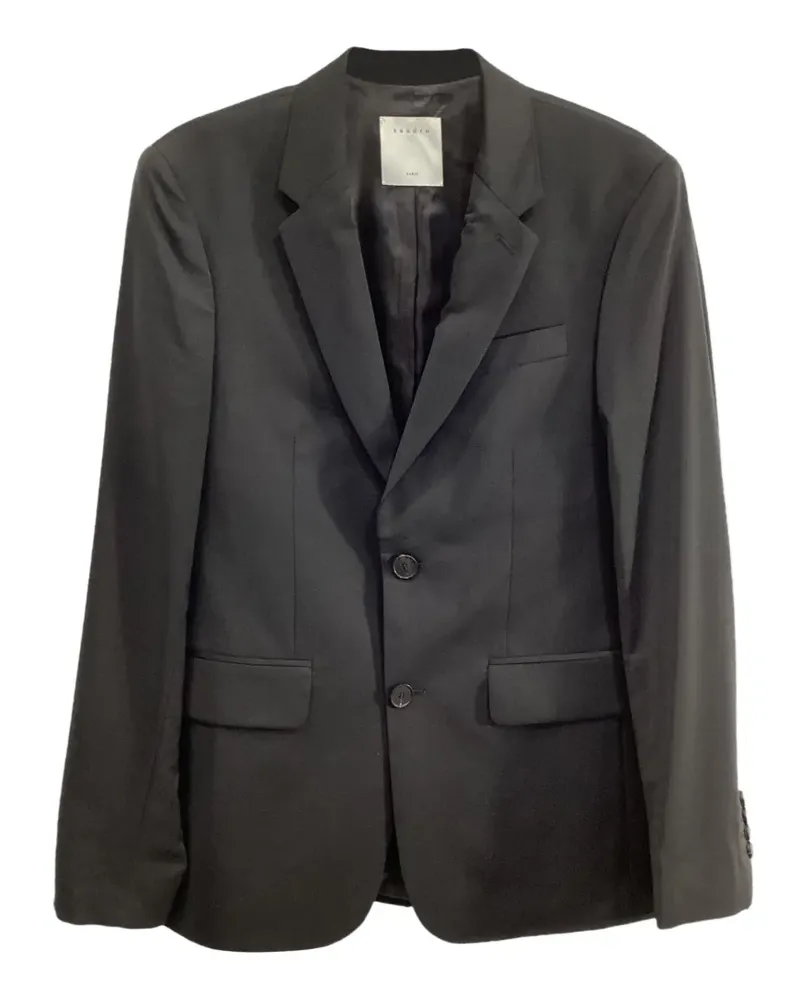 Sandro single-breasted wool blazer - Schwarz Schwarz