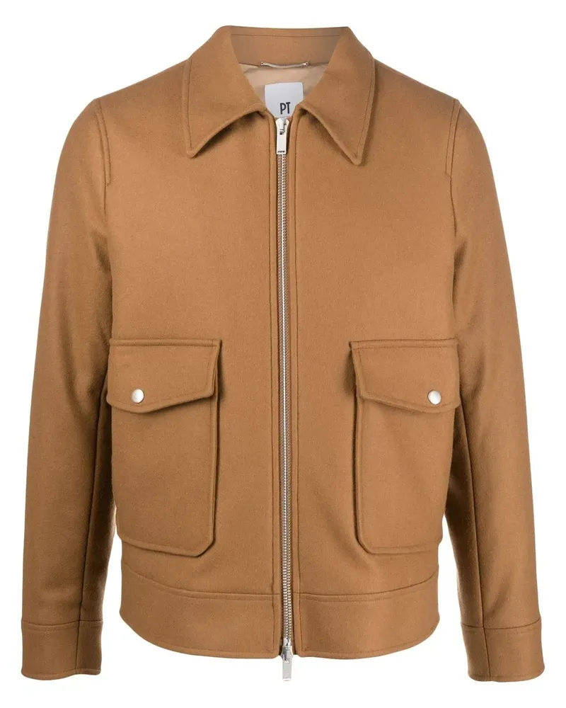 PT TORINO Hemdjacke mit Reißverschluss - Braun Braun